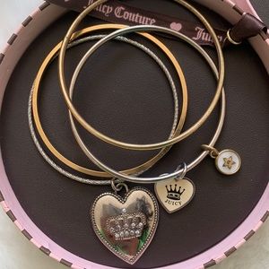 Juicy Couture crown heart bangle set